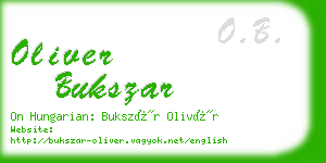 oliver bukszar business card